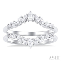 1/2 Ctw Chevron Pear, Marquise and Round Cut Diamond Insert Ring in 14K White Gold