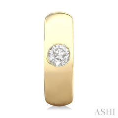 1/3 Ctw Bezel Set Round Cut Diamond Huggies in 14K Yellow Gold
