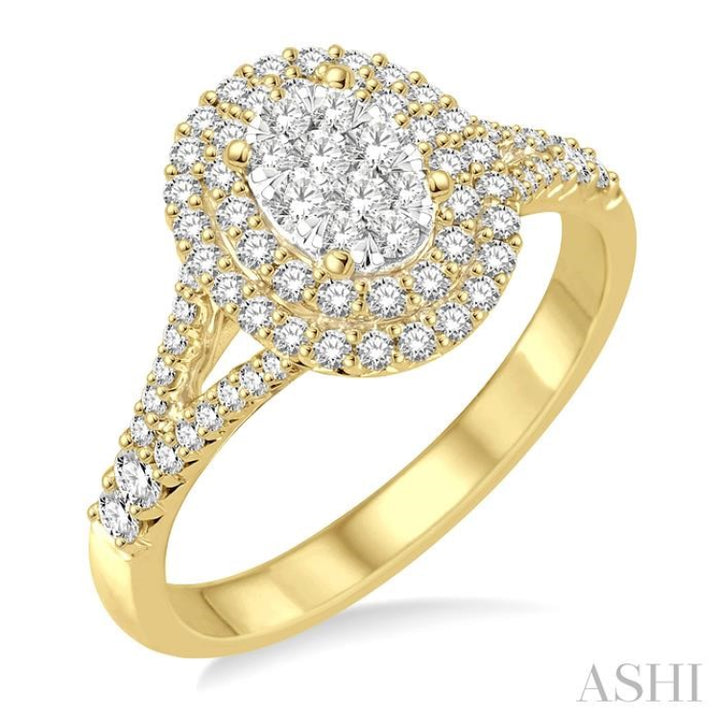 3/4 ctw Diamond Engagement Ring with 1/2 ct Princess Cut