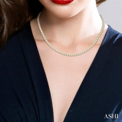 10 Ctw Round Cut Diamond Tennis Necklace in 14K Yellow Gold