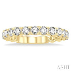 1 Ctw Lattice Round Cut Diamond Wedding Band in 14K Yellow Gold