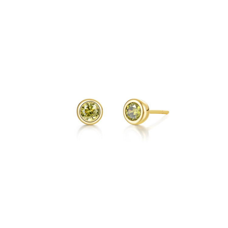 August Bezel Birthstone Earrings