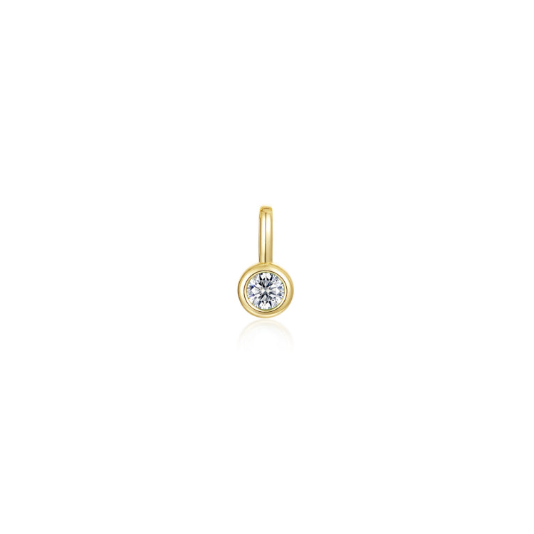 April Bezel Birthstone Charm Pendant