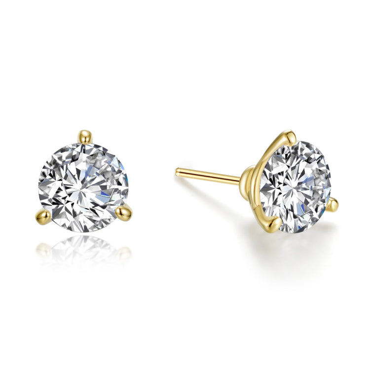 4 CTW 3 Prong Martini Stud Earrings