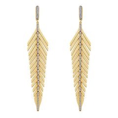 Elegant Feather Drop Earrings