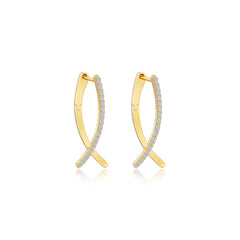 Crossover Oval Hoop Earrings