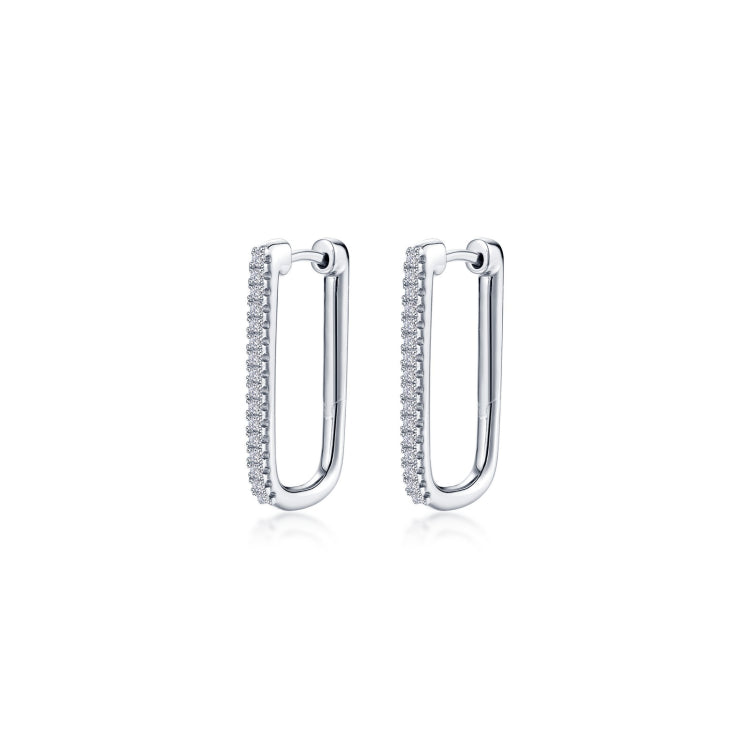25Mm X 14.3Mm Rectangle Hoop Earrings