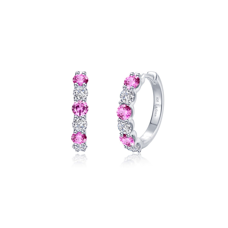 Josie Pink Sapphire Hoop Earrings 