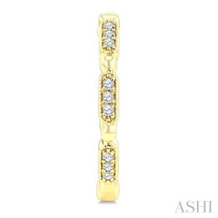 1/8 Ctw Ball Bead and Oblong Link Round Cut Diamond Fashion Hoop Earring in 10K Yellow Gold