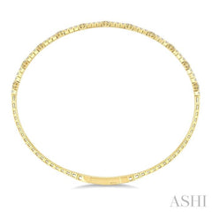 1/3 Ctw Full Length Floral Motif Round Cut Diamond Flex Bangle in 14K Yellow Gold