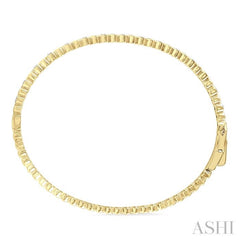 1/6 Ctw Puffed Heart Round Cut Diamond Bangle in Yellow Gold Vermeil