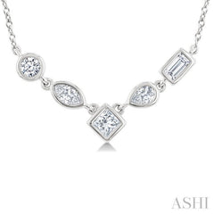 1/4 Ctw Mixed Cut Diamond Fashion Necklace in 14K White Gold
