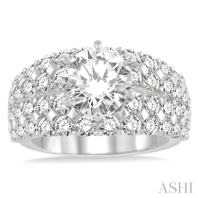 2 1/2 Ctw Diamond Semi-Mount Engagement Ring in 14K White Gold