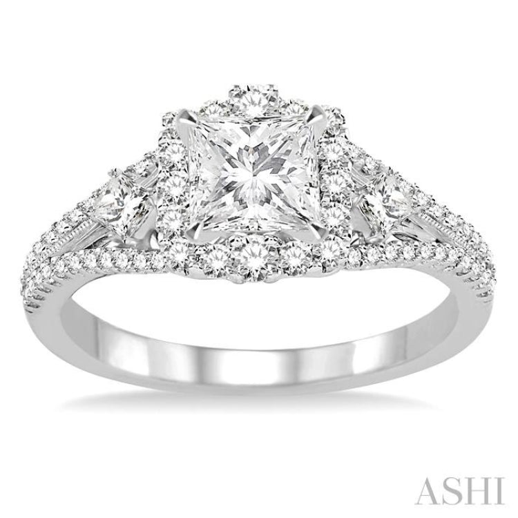 1/2 Ctw Diamond Semi-Mount Engagement Ring in 14K White Gold