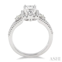 1/2 Ctw Diamond Semi-Mount Engagement Ring in 14K White Gold
