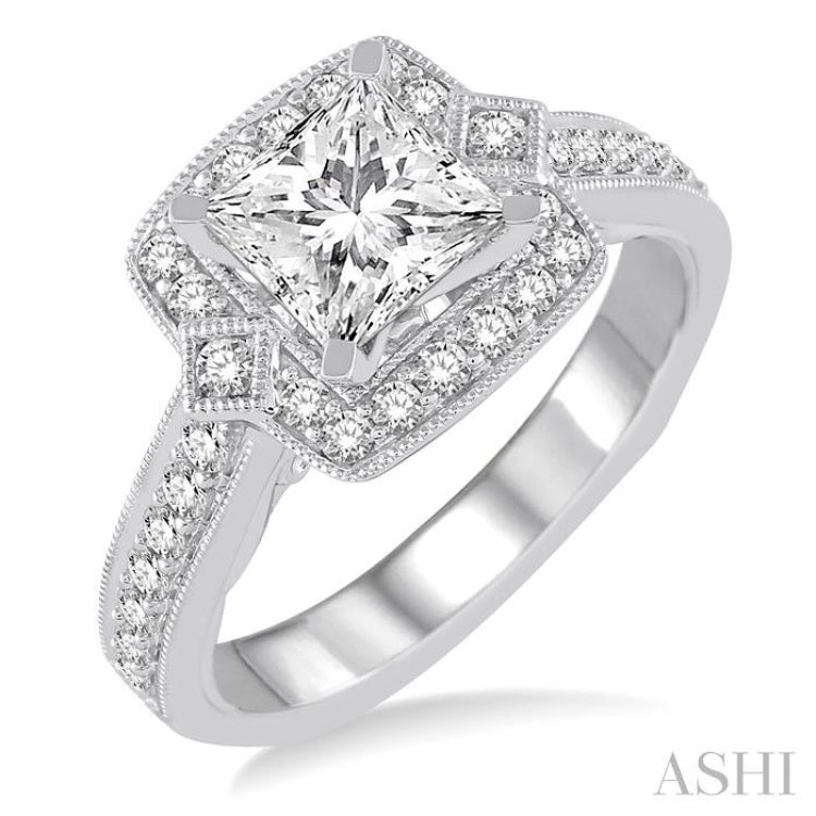 1/2 Ctw Diamond Semi-Mount Engagement Ring in 14K White Gold