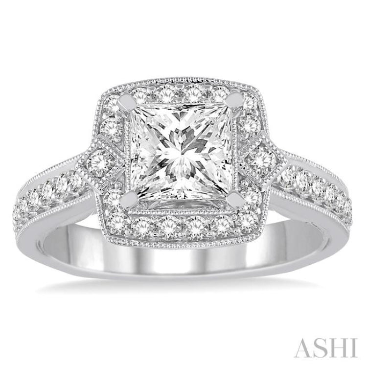 1/2 Ctw Diamond Semi-Mount Engagement Ring in 14K White Gold