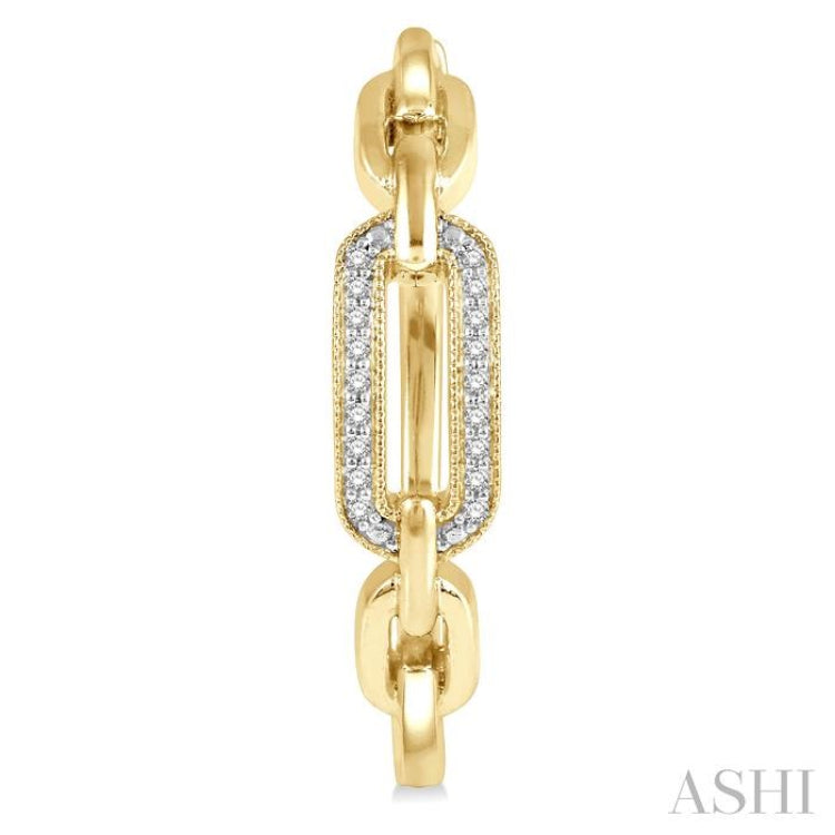 1/10 Ctw Round Cut Diamond Paperclip Hoop Earrings in Yellow Gold Vermeil