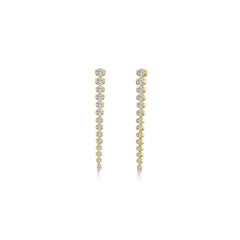 Graduated Half Bezel Drop Earrings