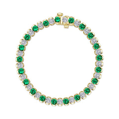 7.5 CTW Aria Half- Bezel Emerald Tennis Bracelet