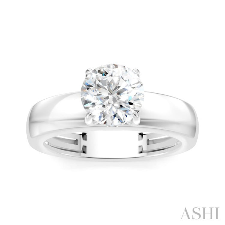 1/20 Ctw Round Shape Round Cut Diamond Semi-Mount Engagement Ring in 14K White Gold
