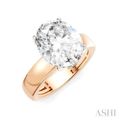 1/10 Ctw Oval Shape Round Cut Diamond Semi-Mount Engagement Ring in 14K Rose and White Gold