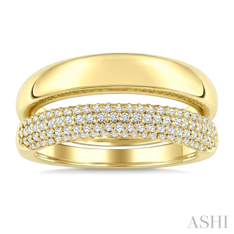 1/2 Ctw Round Cut Diamond Aeris Gold Fashion Band Set in 14K Yellow Gold