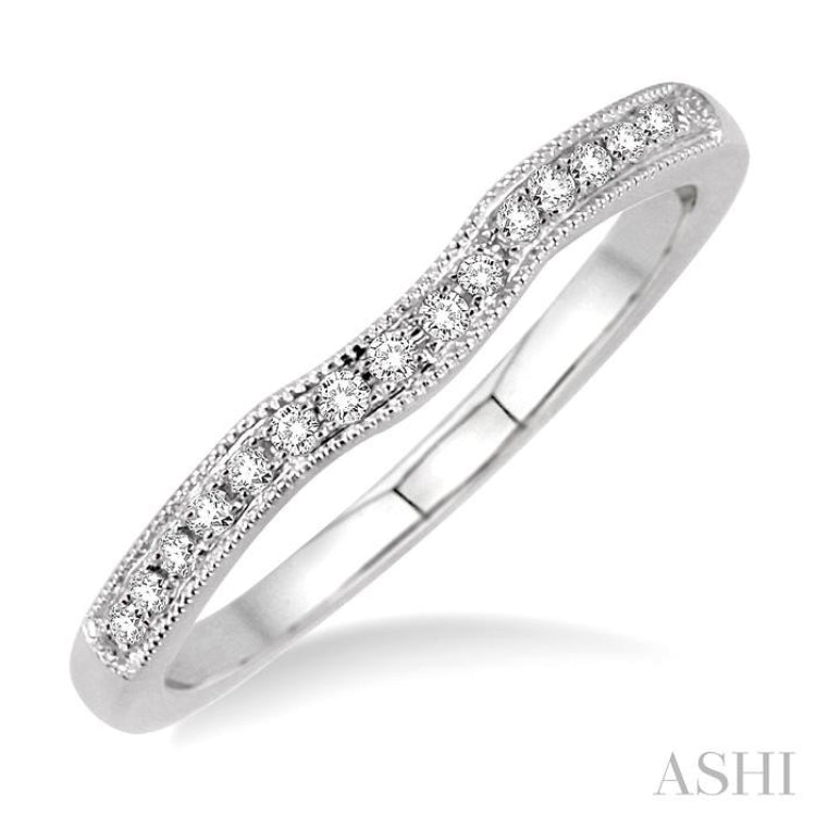 1/10 ctw Round Cut Diamond Matching Wedding Band in 14K White Gold