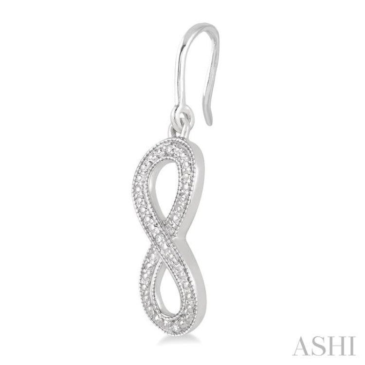 1/50 Ctw Round Cut Diamond Milgrain Finish Fashion Earrings in Sterling Silver