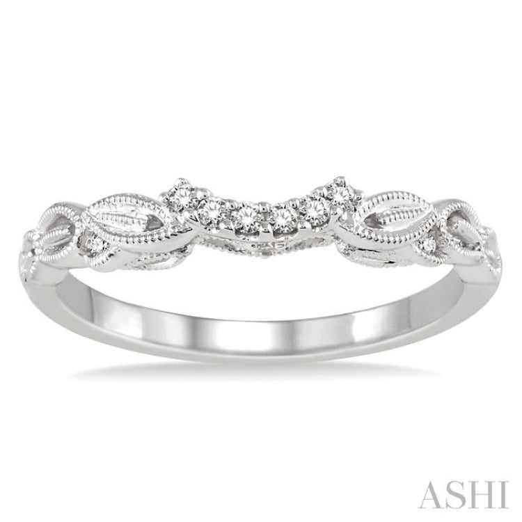 1/10 ctw Round Cut Diamond Wedding Band in 14K White Gold