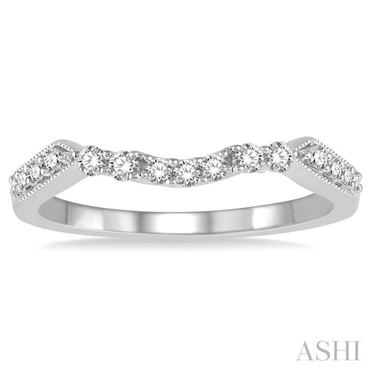 1/5 ctw Round Cut Diamond Wedding Band in 14K White Gold