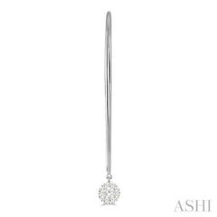 1/3 Ctw Round Dangler Lovebright Diamond Earring in 14K White Gold