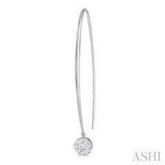 1/2 Ctw Round Dangler Lovebright Diamond Earring in 14K White Gold