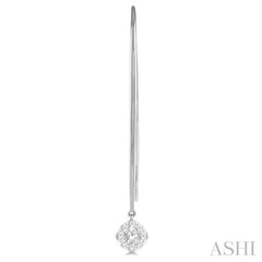 1/2 Ctw Cushion Shape Lovebright Round Cut Diamond Earring in 14K White Gold