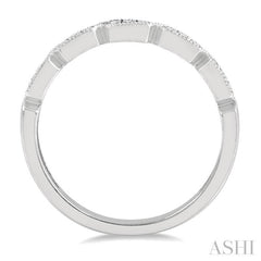 1/10 Ctw Pod Lattice Round Cut Diamond Stack Band in 14K White Gold