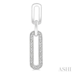 1/10 Ctw Round Cut Diamond Paperclip Earring in Sterling Silver