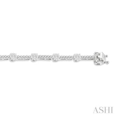 1 3/4 Ctw Lovebright Round Cut Diamond Bar Tennis Bracelet in 14K White Gold