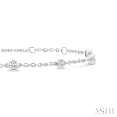 1/6 Ctw Round Cut Diamond Station Bracelet in Sterling Silver