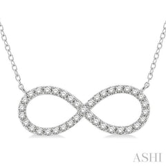 1/2 Ctw Round Cut Diamond Infinity Pendant With Chain in 14K White Gold
