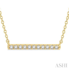 1/8 Ctw Bar Single Cut Diamond Petite Necklace in 10K Yellow Gold