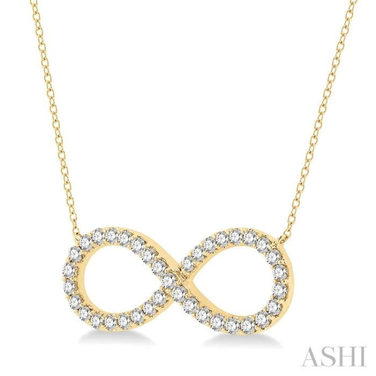 1 Ctw Round Cut Diamond Infinity Necklace in 14K Yellow Gold