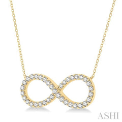 1 Ctw Round Cut Diamond Infinity Necklace in 14K Yellow Gold
