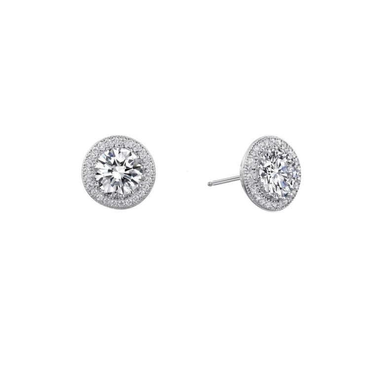 3.08 CTW Halo Stud Earrings