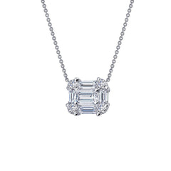 1.15 CTW Baguette Halo Necklace