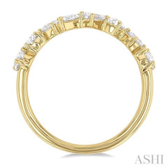 1 1/10 Ctw Mixed Shape Diamond Fashion Ring in 14K Yellow Gold