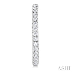 1/2 Ctw French Pave Set Round Cut Diamond Fashion Half Hoop Earring in 14K White Gold