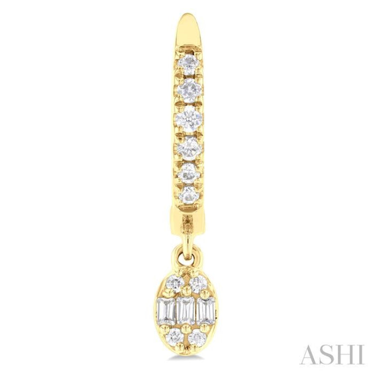 1/3 Ctw Petite Oval Shape Fusion Diamond Fashion Huggies in 10K Yellow Gold