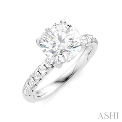 1/3 Ctw Circular Shape Round Cut Diamond Semi Mount Engagement Ring in 14K White Gold