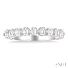 3/4 Ctw Half Eternity Emerald Cut Diamond Fashion Band in 14K White Gold