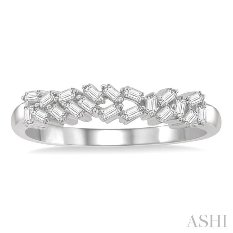 1/5 Ctw Scatter Baguette Cut Diamond Fashion Ring in 14K White Gold